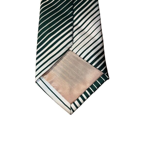 Turnbull & Asser Racing Green & Off White 100% Handmade Neck Tie - Picture 5 of 5
